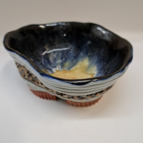 SL-501 Bowl, Porcelain Free-form Coil w/Stamped Band $85 at Hunter Wolff Gallery